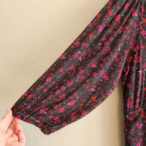 Torrid Mini Size 2X Mesh Button Floral Bodycon Dress - Picture 4 of 13